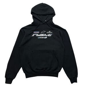 90's Alpine Stars Graphic Pullover Hoodie Sweatshirt Black M